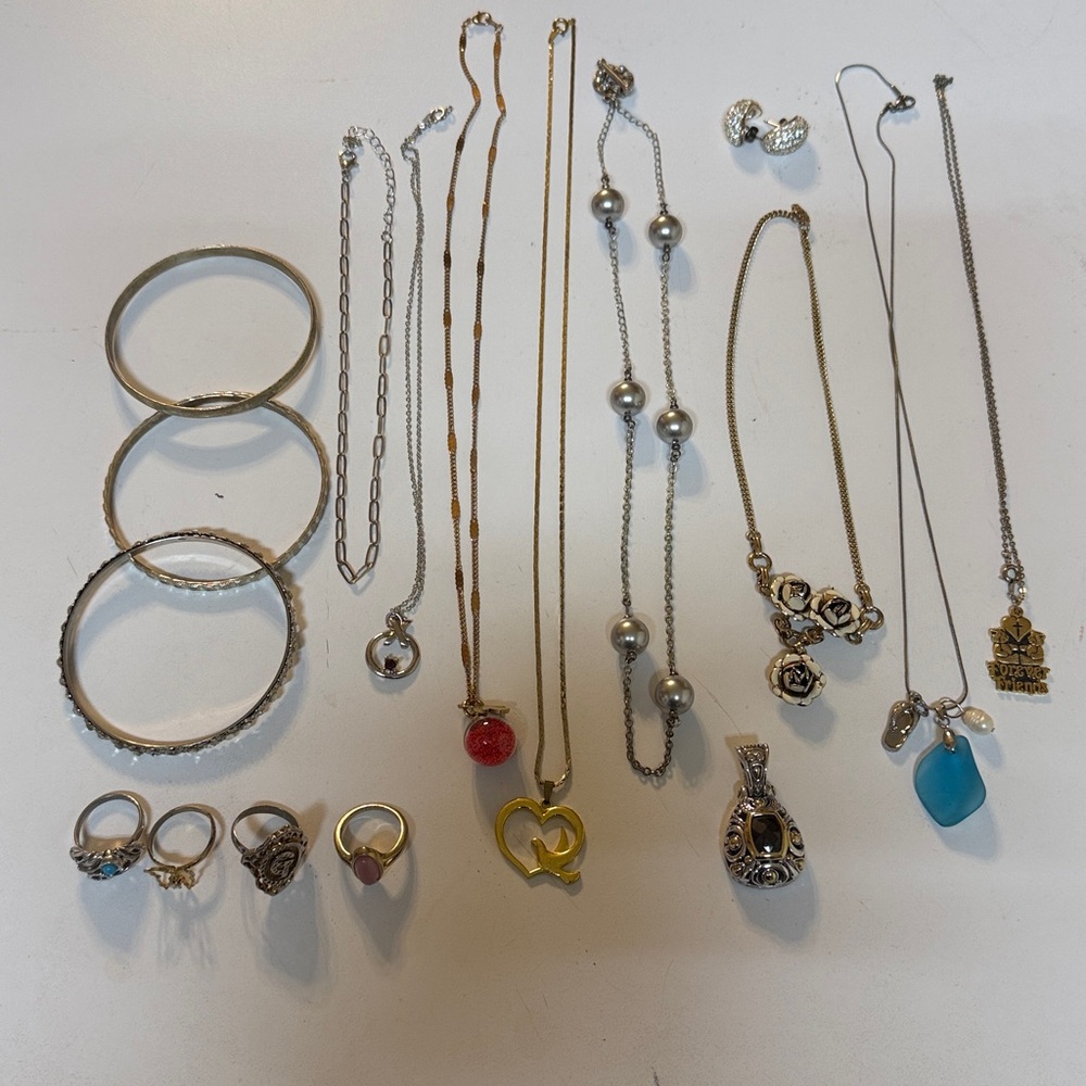 Elegant Gold and Silver Costume Jewelry Set